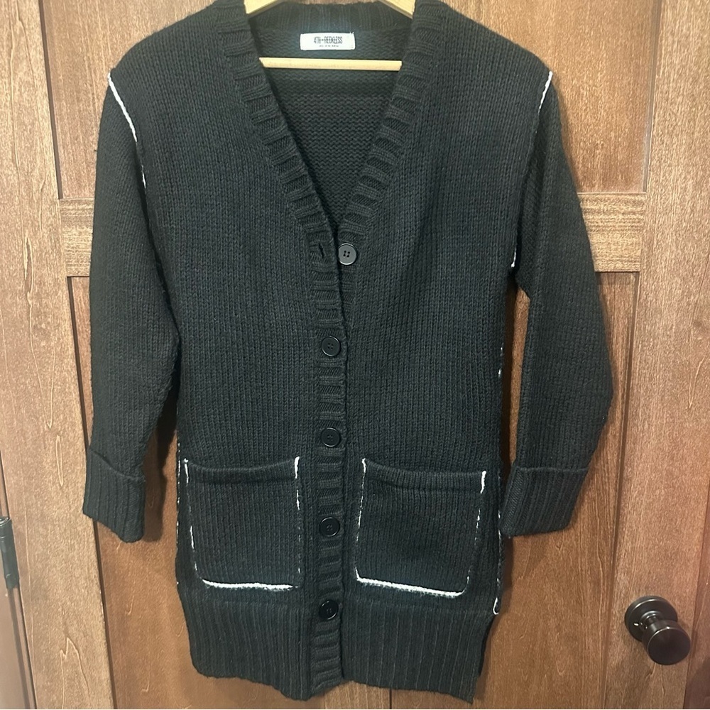 Elegant Black Button-Up Cardigan